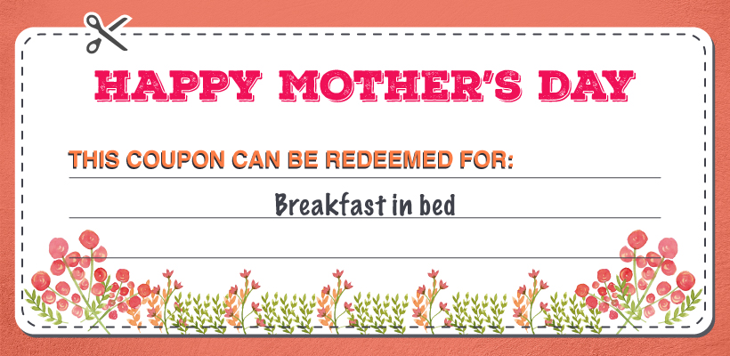 Breakfast in Bed Mother's Day coupon